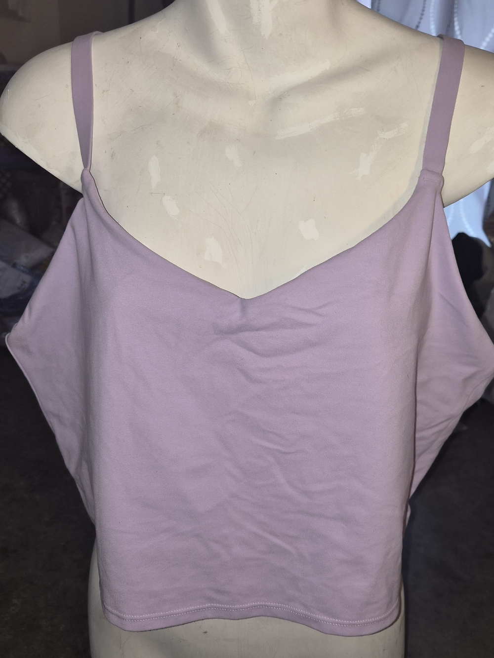 Athleta Solid Lilac Lavender V-Neck Crop Tank Top 2X